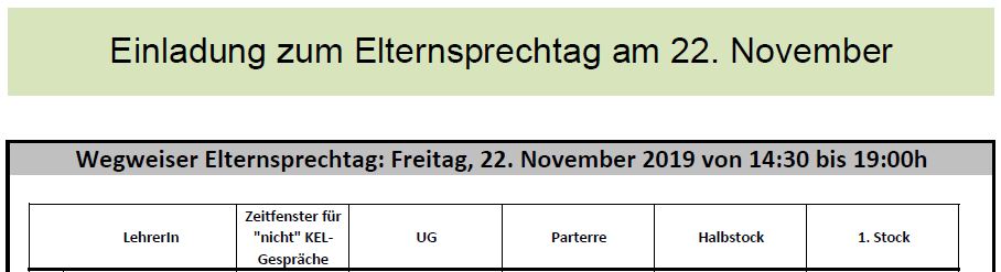 Elternsprechtag